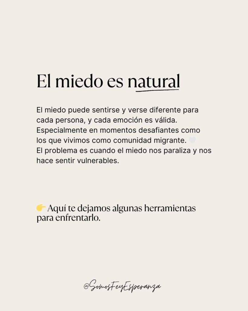 El miedo es natural